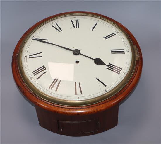 A 19th century mahogany fusee wall dial